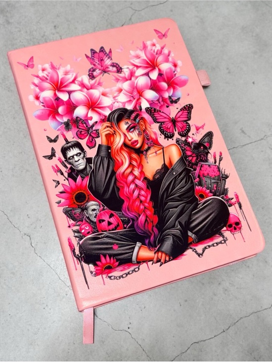 Handmade Other - Pink Gothic Floral Notebook